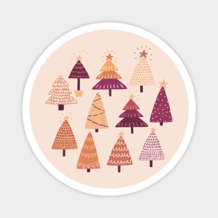 Christmas Trees - Magenta and Cream Palette | Pattern Magnet